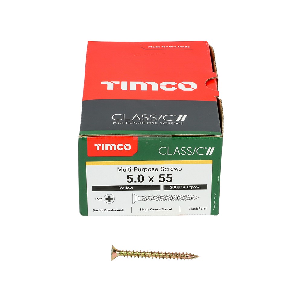 TIMCO Classic Multi-Purpose Screws - PZ - 5.0 x 55mm (200 Pack)