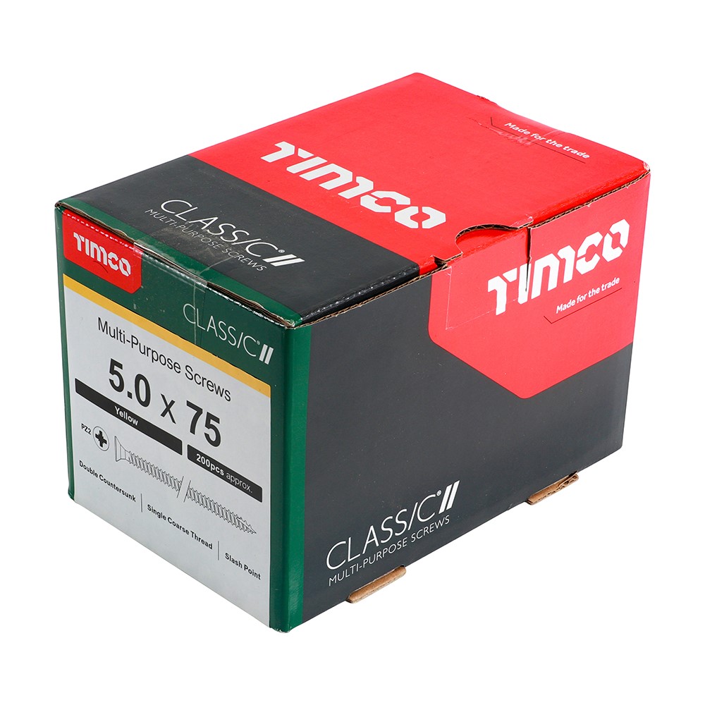 TIMCO Classic Multi-Purpose Screws - PZ - 5.0 x 75mm (200 Pack)