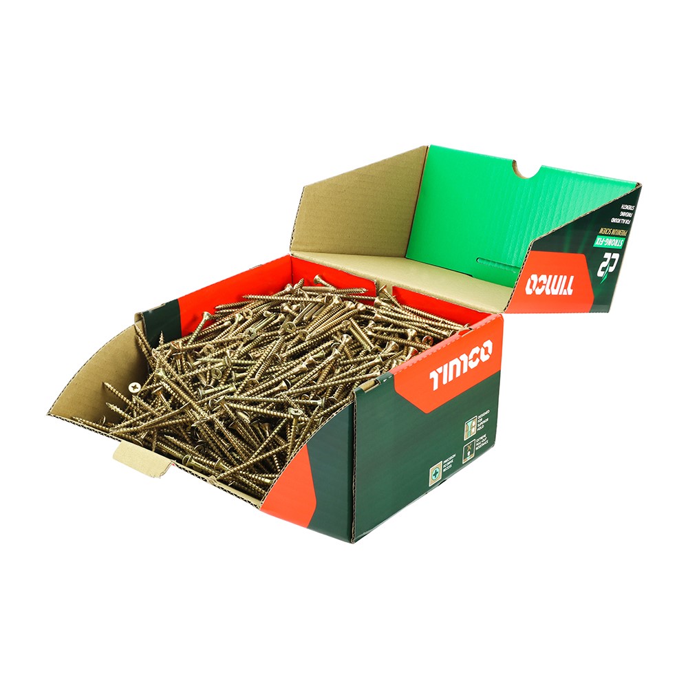 TIMCO C2 Strong-Fix Multi-Purpose Premium Screws - Industry Pack - PZ - 5.0 x 80mm (1000 Pack)