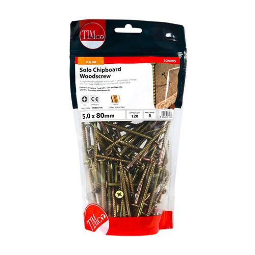 TIMCO Solo Woodscrews - PZ - 5.0 x 80mm (120)