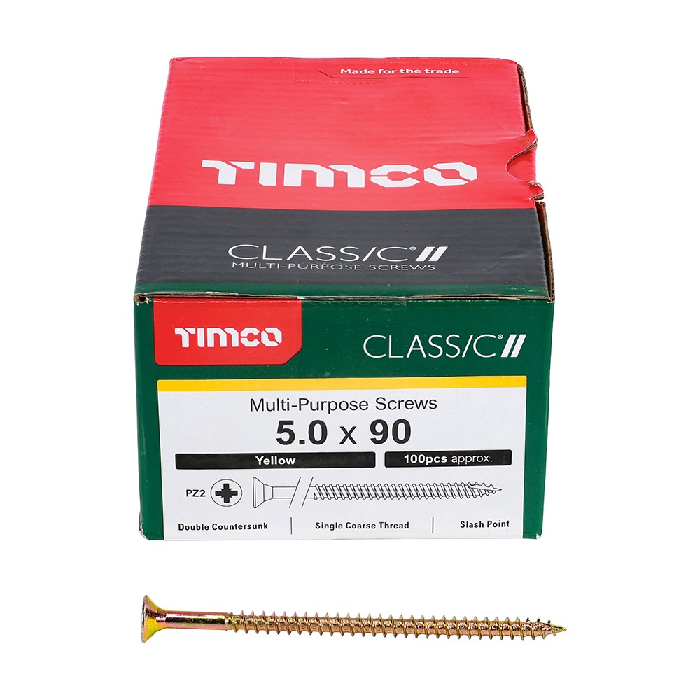 TIMCO Classic Multi-Purpose Screws - PZ - 5.0 x 90mm (100 Pack)