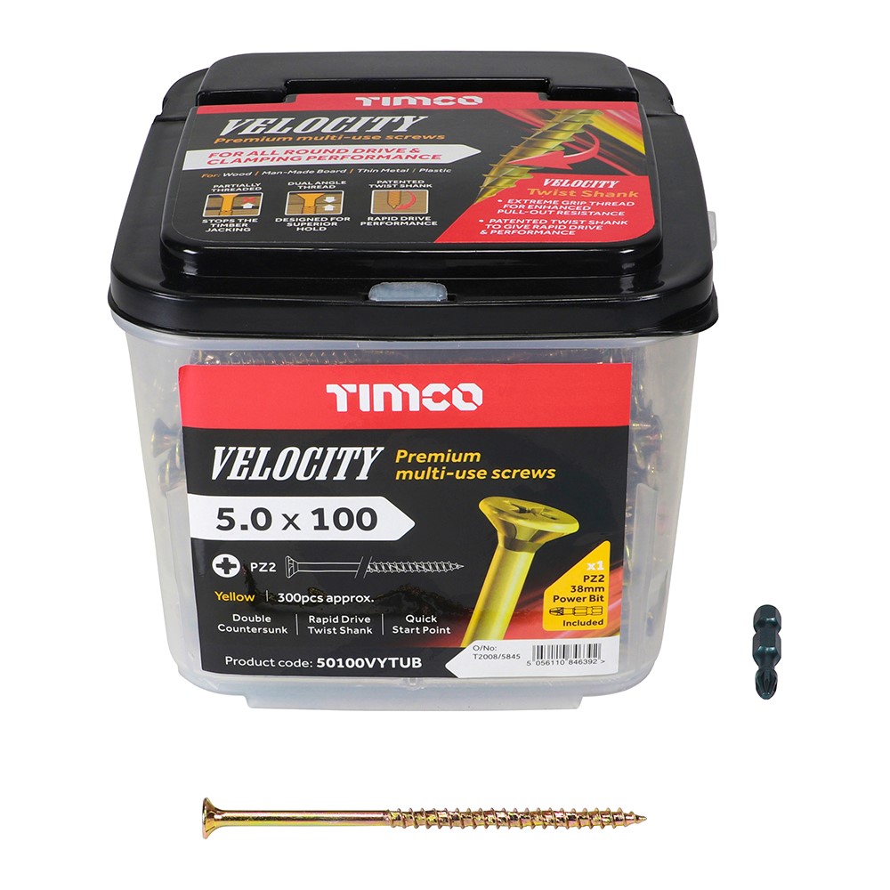 TIMCO Velocity Premium Multi-Use Screws - PZ - 5.0 x 90mm (325 Pack)