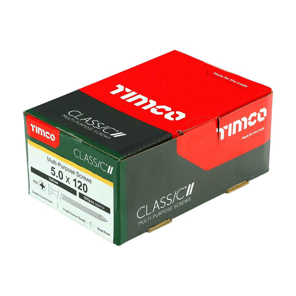 TIMCO Classic Multi-Purpose Screws - PZ - 5.0 x 120mm (100 Pack)