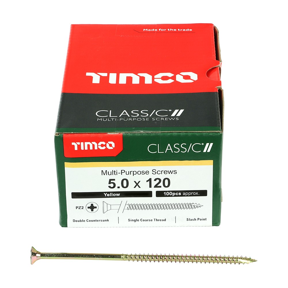 TIMCO Classic Multi-Purpose Screws - PZ - 5.0 x 120mm (100 Pack)