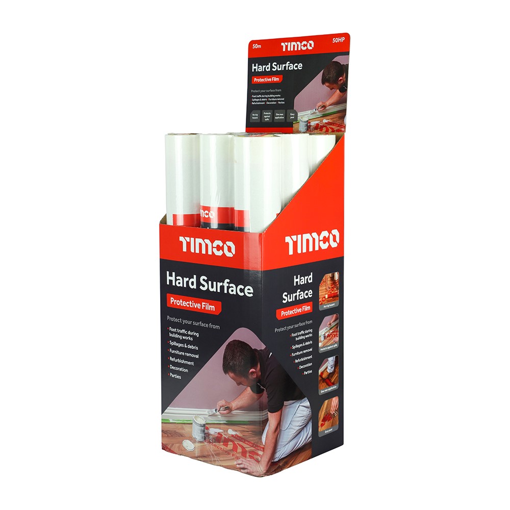 TIMCO Protective Film - For Hard Surfaces 50m x 0.6m (Pack of 9)