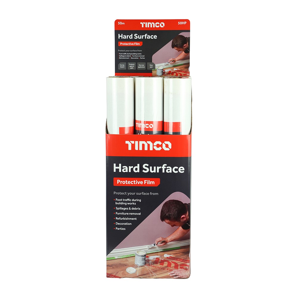 TIMCO Protective Film - For Hard Surfaces 50m x 0.6m (Pack of 9)