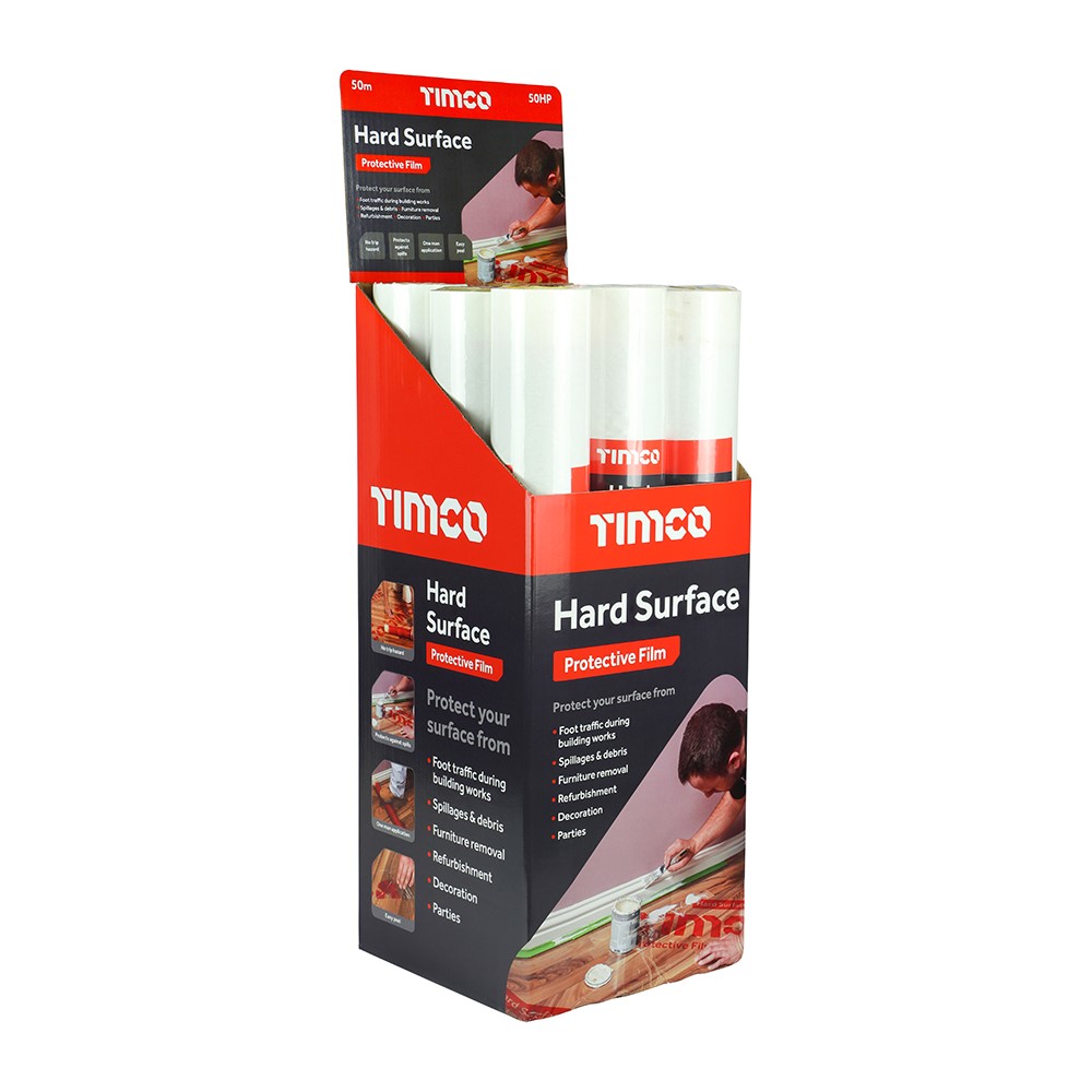 TIMCO Protective Film - For Hard Surfaces 50m x 0.6m (Pack of 9)