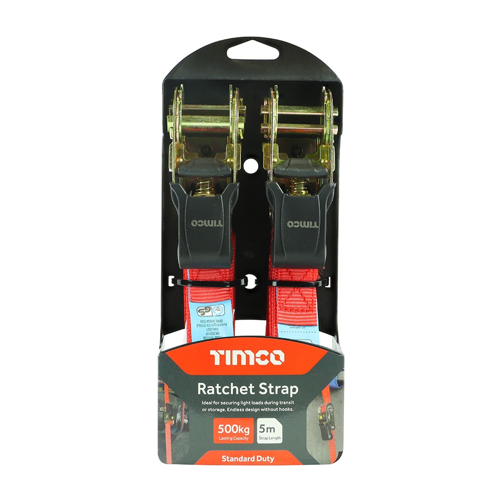 TIMCO Endless Ratchet Straps - Standard Duty 5m x 25mm (2 Pack)