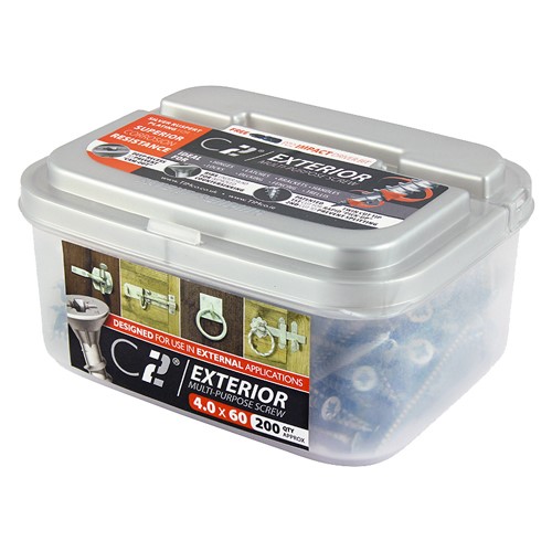 TIMCO C2 Exterior Strong-Fix Multi-Purpose Premium Screws - PZ -Silver 6.0 x 50mm (120 Tub)