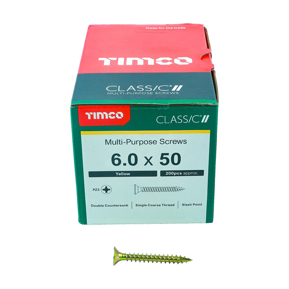 TIMCO Classic Multi-Purpose Screws - PZ - 6.0 x 50mm (200 Pack)