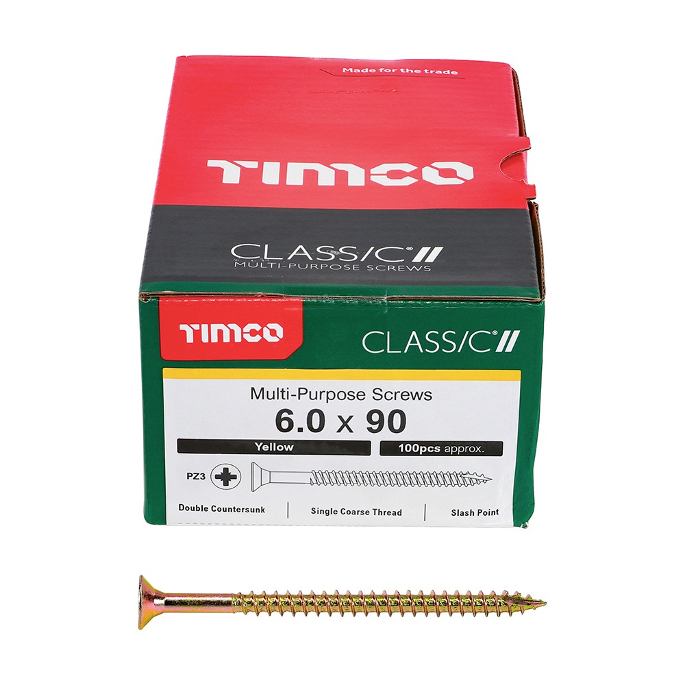 TIMCO Classic Multi-Purpose Screws - PZ - 6.0 x 90mm (100 Pack)