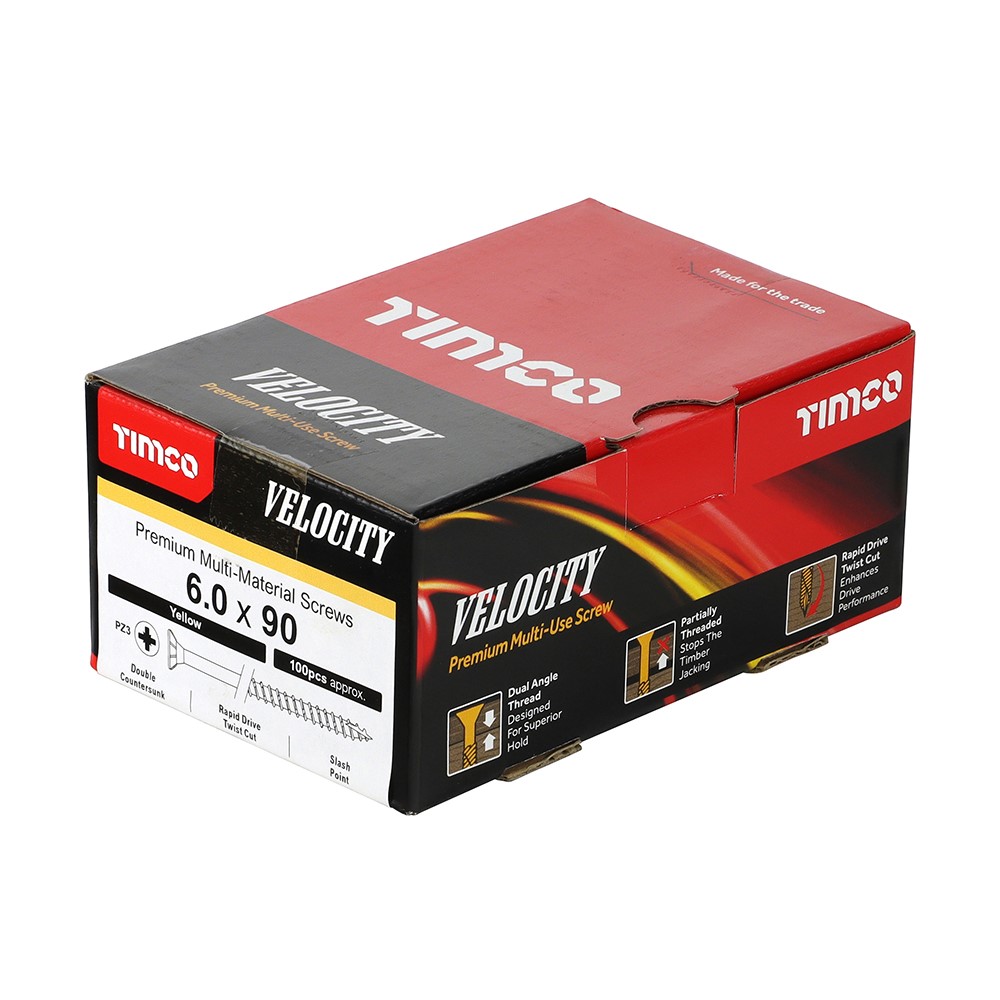 TIMCO Velocity Premium Multi-Use Screws - PZ - 6.0 x 90mm (100 Pack)