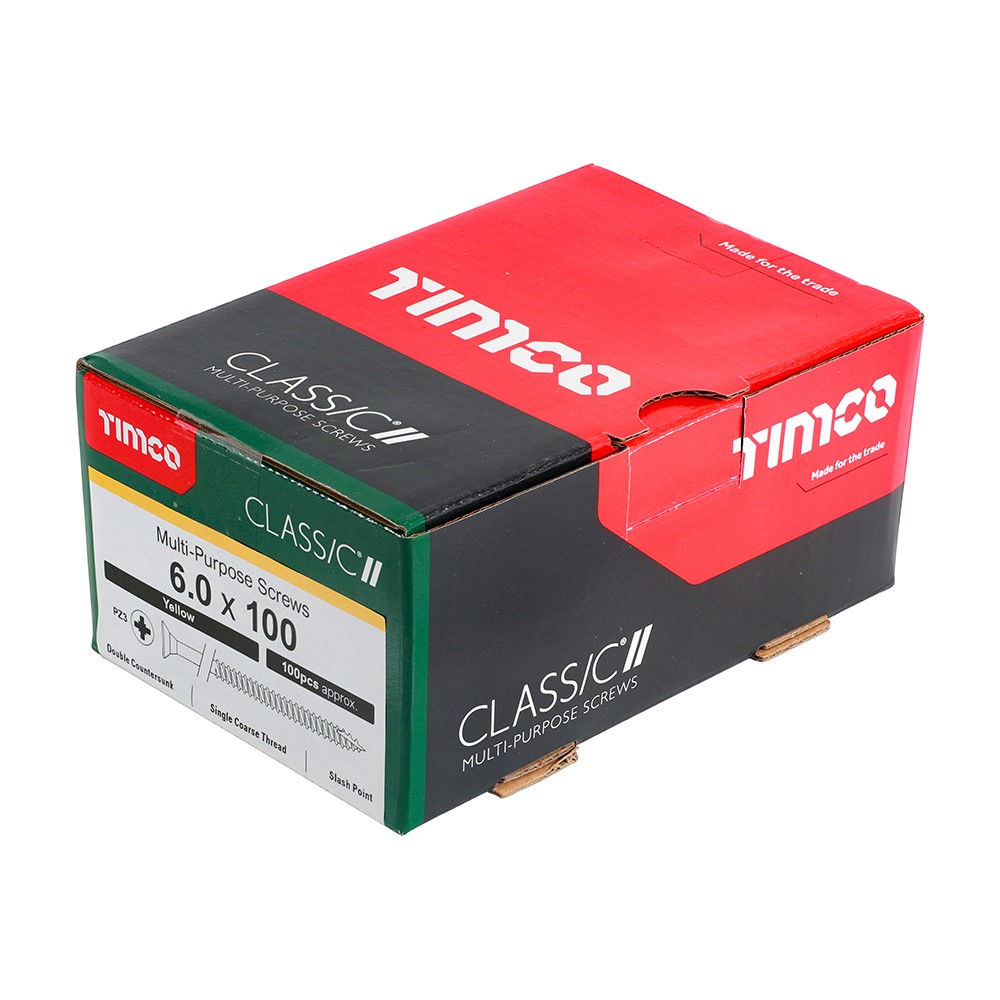 TIMCO Classic Multi-Purpose Screws - PZ - 6.0 x 100mm (100 Pack)