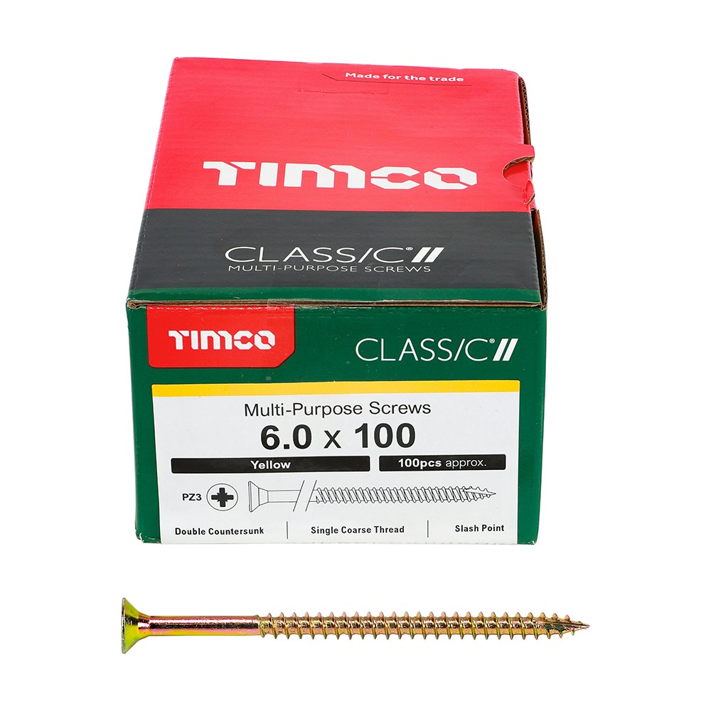 TIMCO Classic Multi-Purpose Screws - PZ - 6.0 x 100mm (100 Pack)