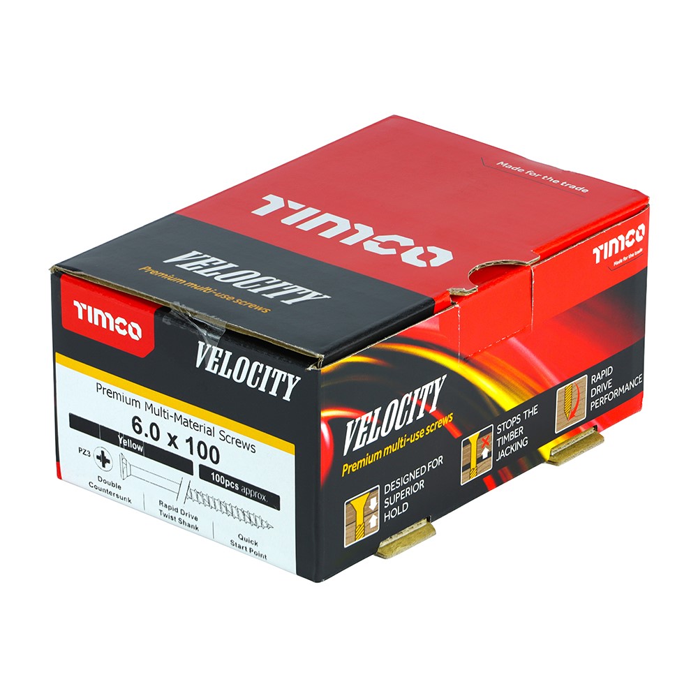 TIMCO Velocity Premium Multi-Use Screws - PZ - 6.0 x 100mm (100 Pack)