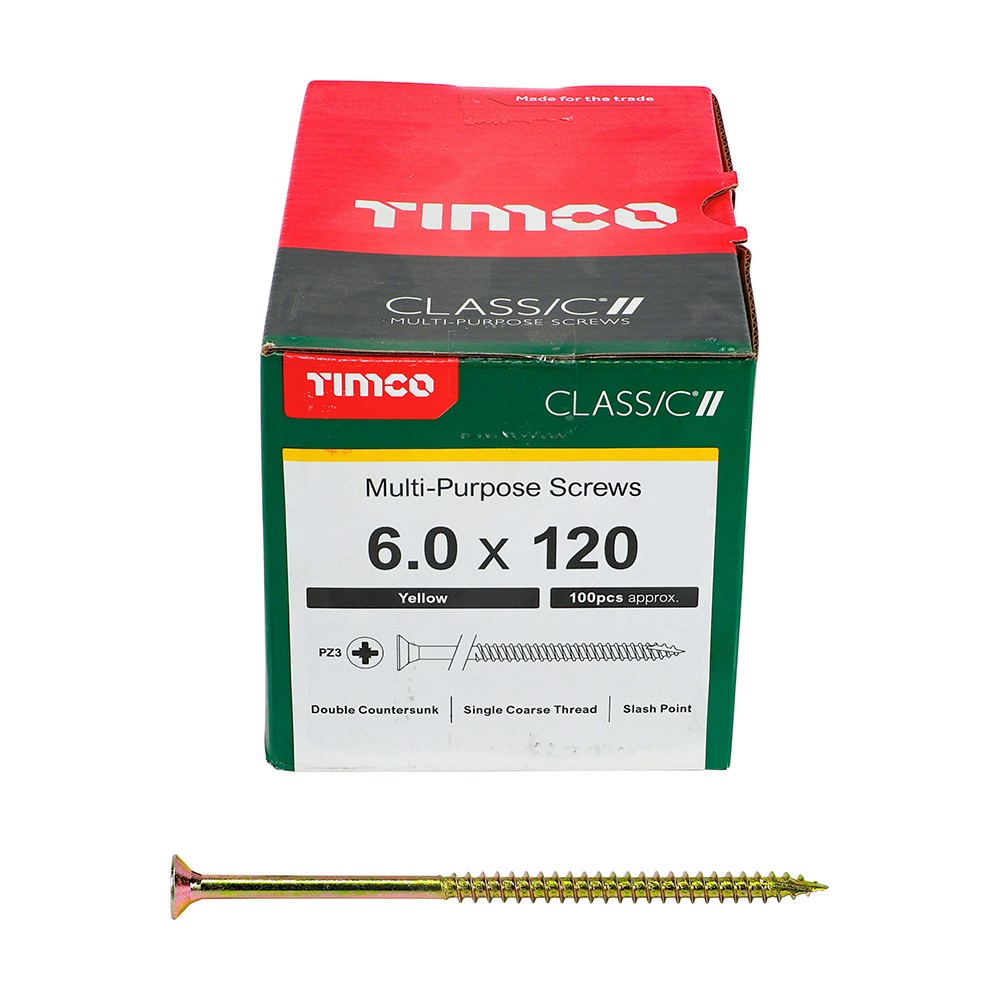 TIMCO Classic Multi-Purpose Screws - PZ - 6.0 x 120mm (100 Pack)