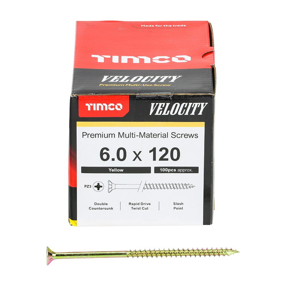 TIMCO Velocity Premium Multi-Use Screws - PZ - 6.0 x 120mm (100 Pack)