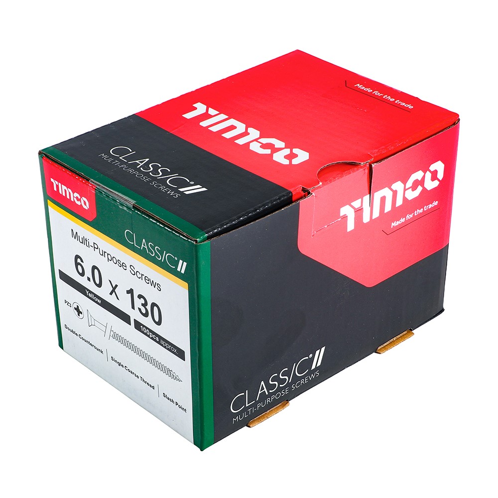 TIMCO Classic Multi-Purpose Screws - PZ - 6.0 x 130mm (100 Pack)