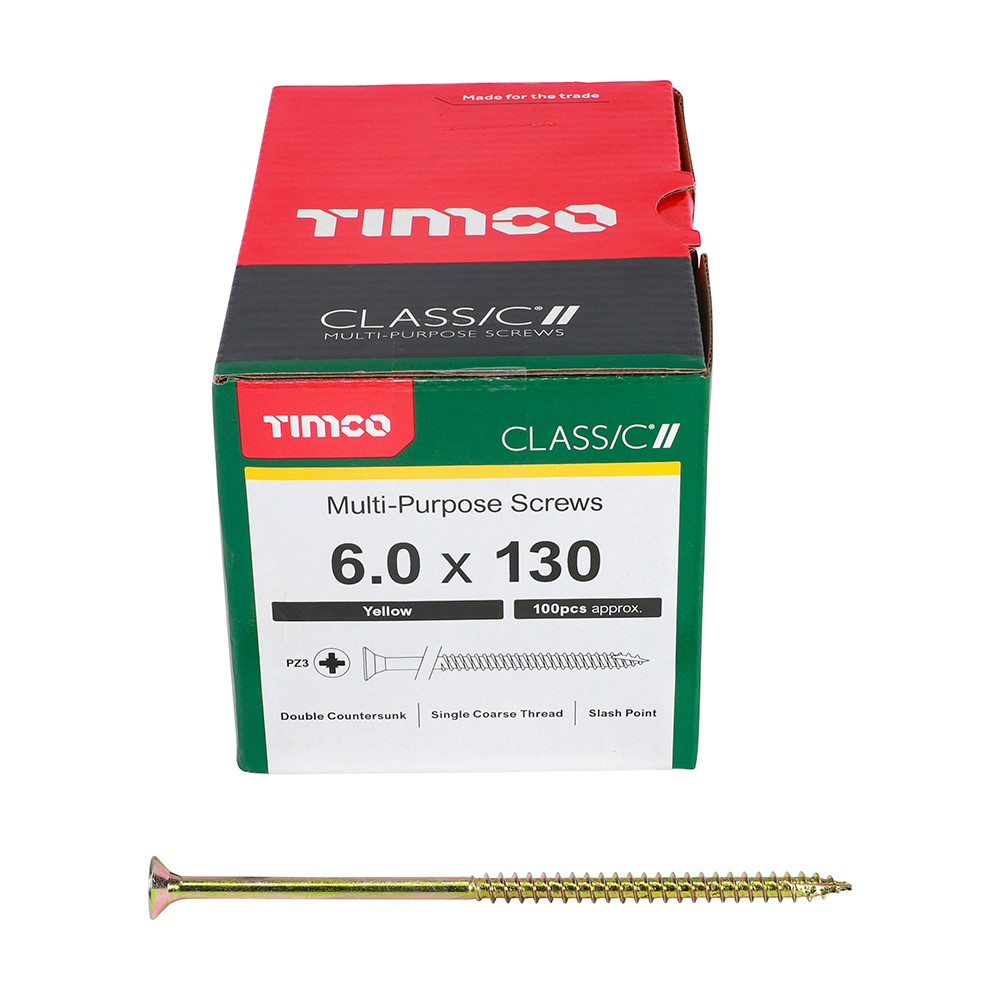 TIMCO Classic Multi-Purpose Screws - PZ - 6.0 x 130mm (100 Pack)