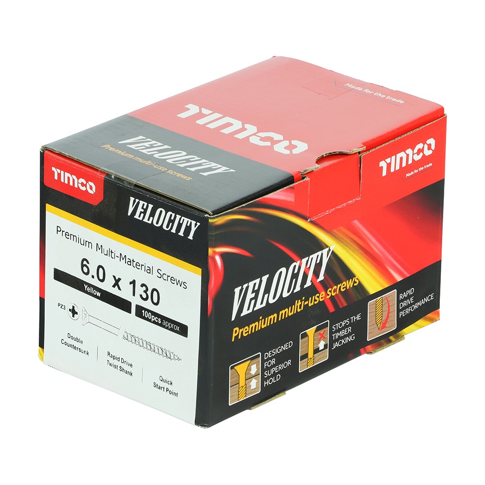 TIMCO Velocity Premium Multi-Use Screws - PZ - 6.0 x 130mm (100 Pack)