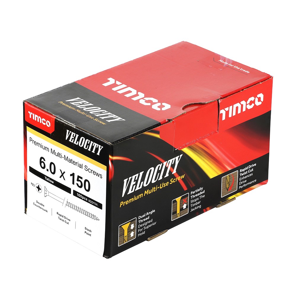 TIMCO Velocity Premium Multi-Use Screws - PZ - 6.0 x 150mm (100 Pack)