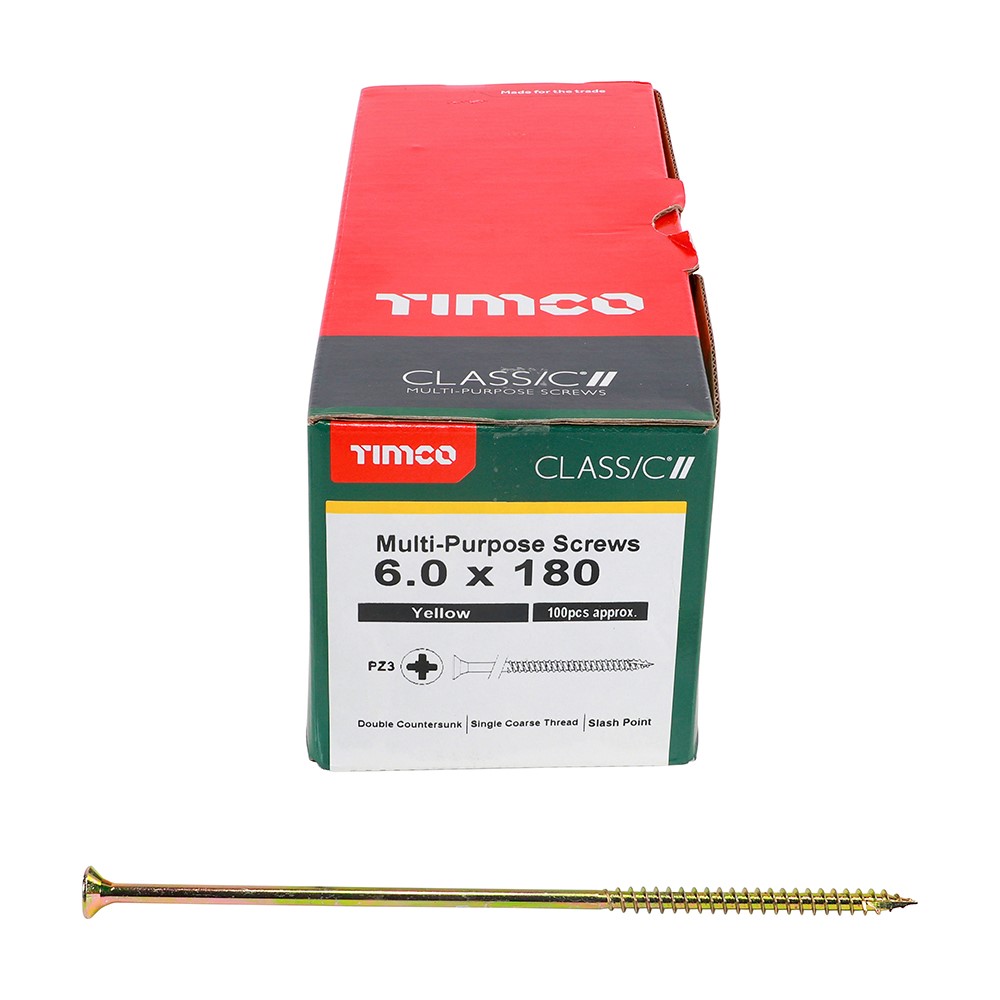 TIMCO Classic Multi-Purpose Screws - PZ - 6.0 x 180mm (100 Pack)