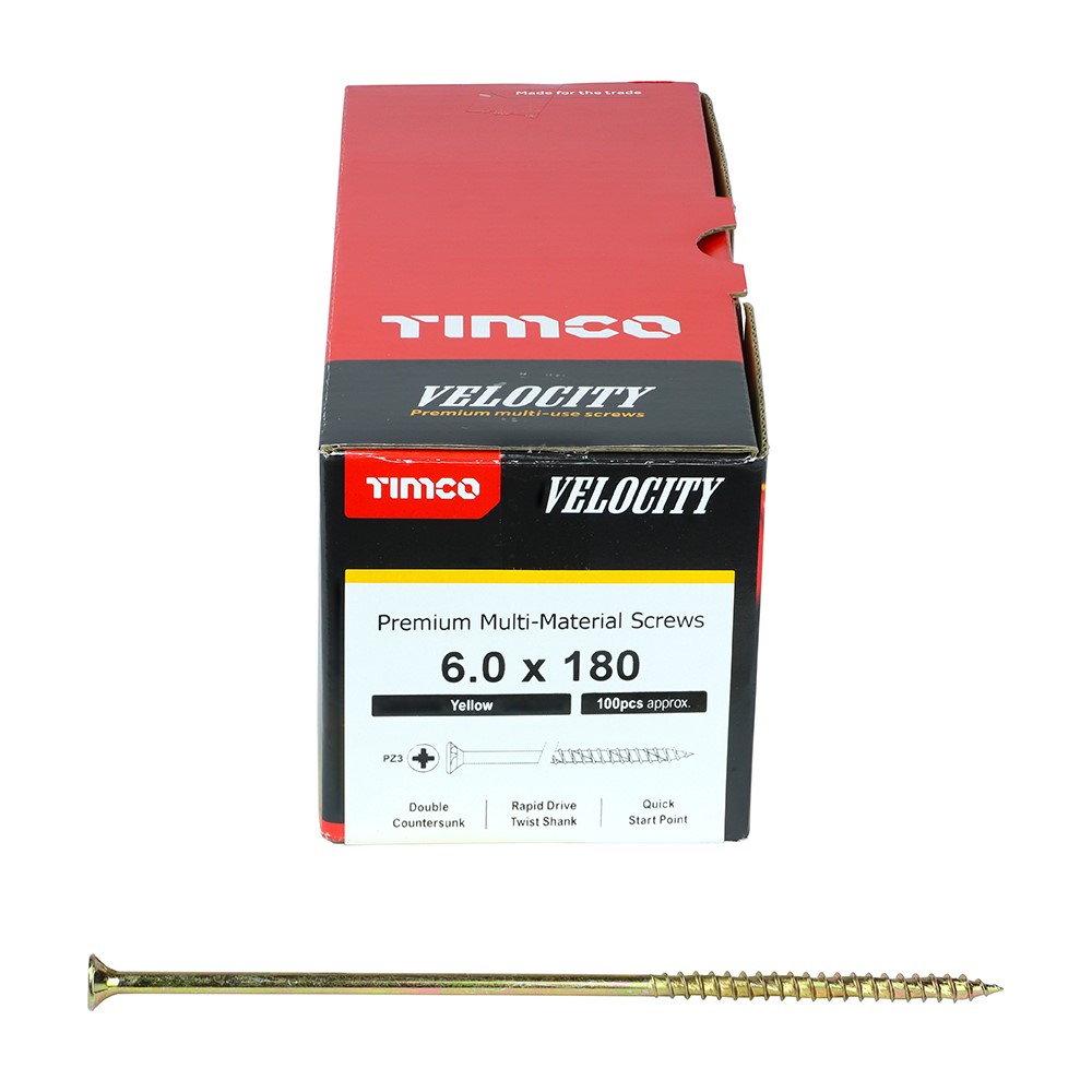 TIMCO Velocity Premium Multi-Use Screws - PZ - 6.0 x 180mm (100 Pack)