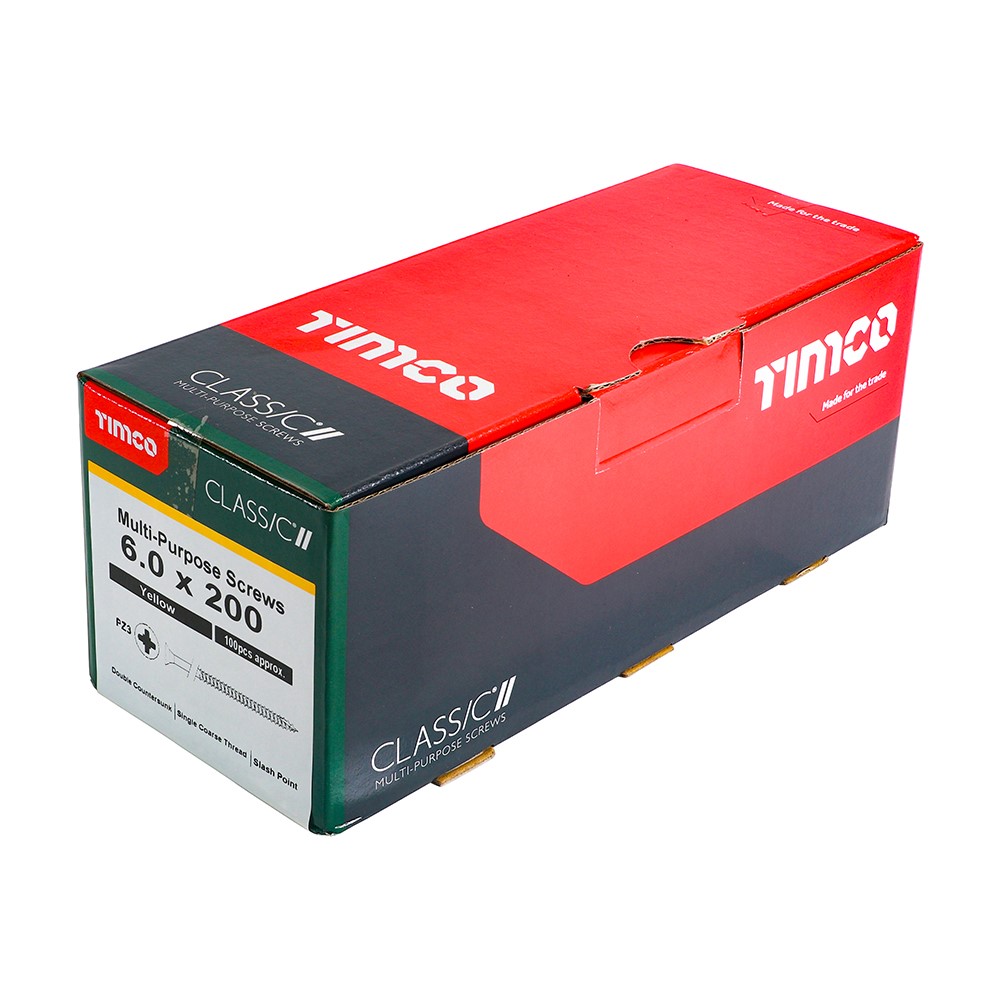 TIMCO Classic Multi-Purpose Screws - PZ - 6.0 x 200mm (100 Pack)