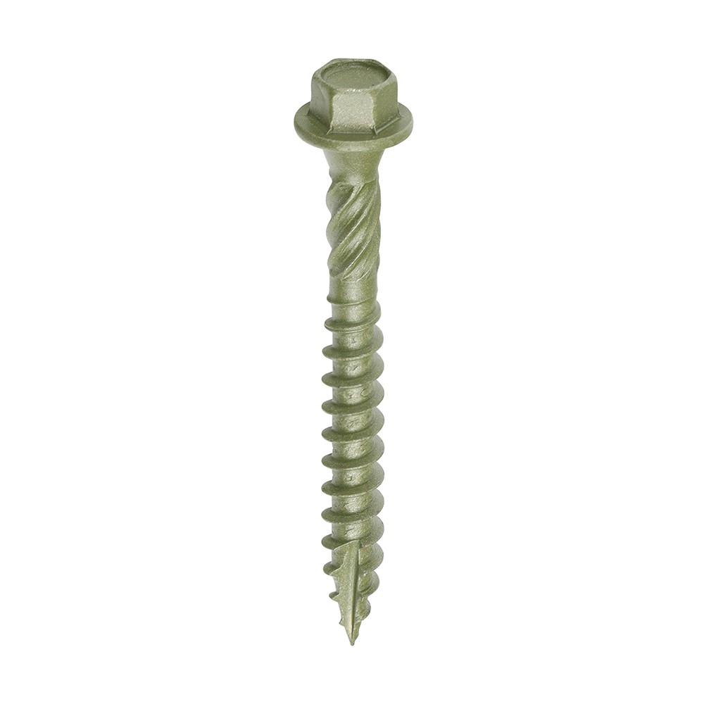 TIMCO Timber Frame Construction & Landscaping Screws - Hex - Exterior - Green Organic 6.7 x 60mm (50 Pack)