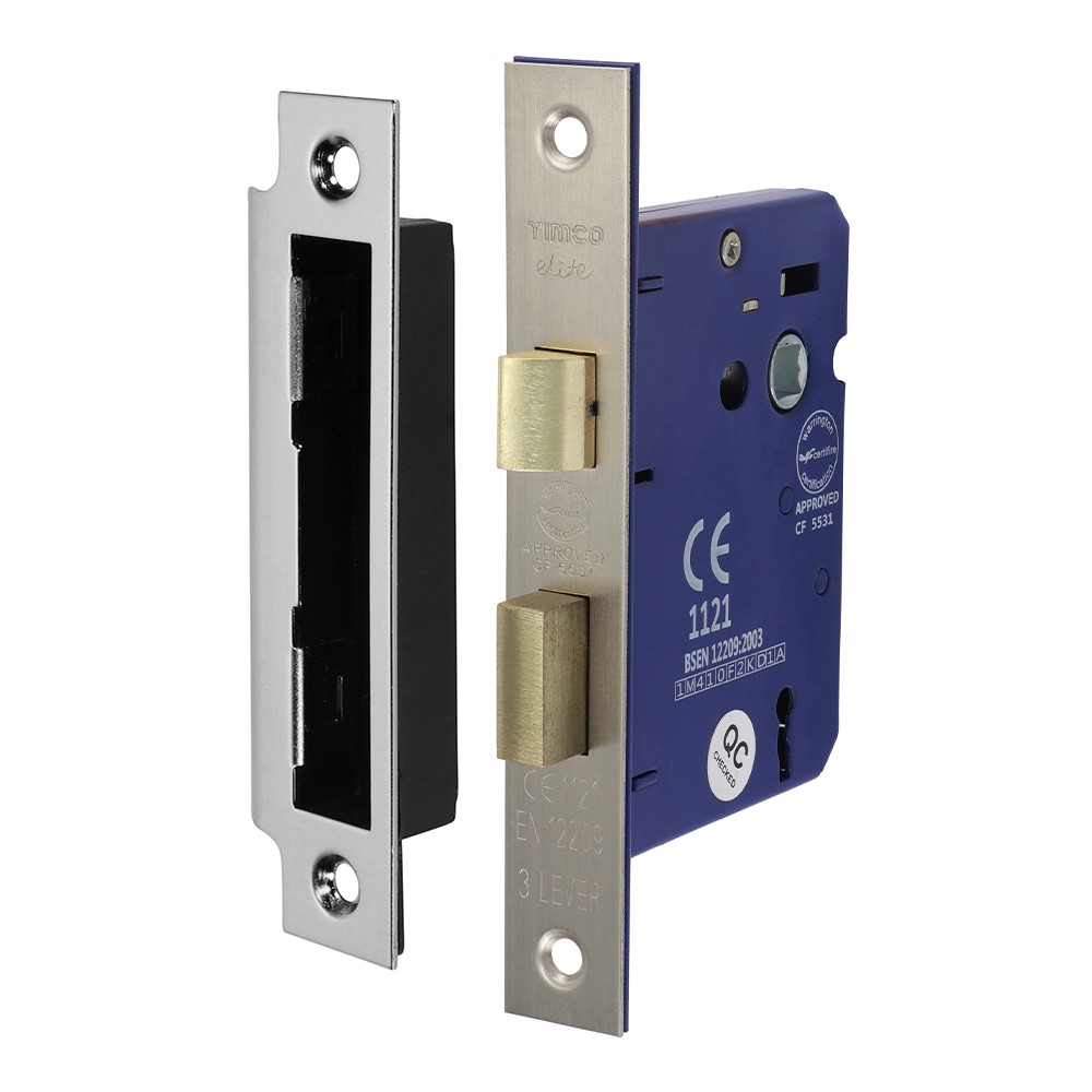 TIMCO 3 Lever Sashlock - Satin Nickel 78mm Case / 58mm Backset