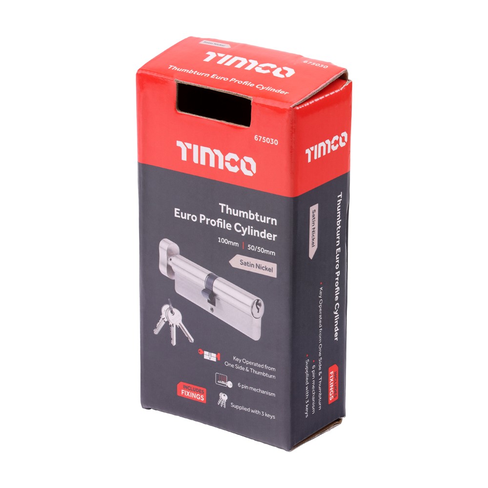 TIMCO Thumbturn Euro Cylinder SN - 100mm (50/50) (1)
