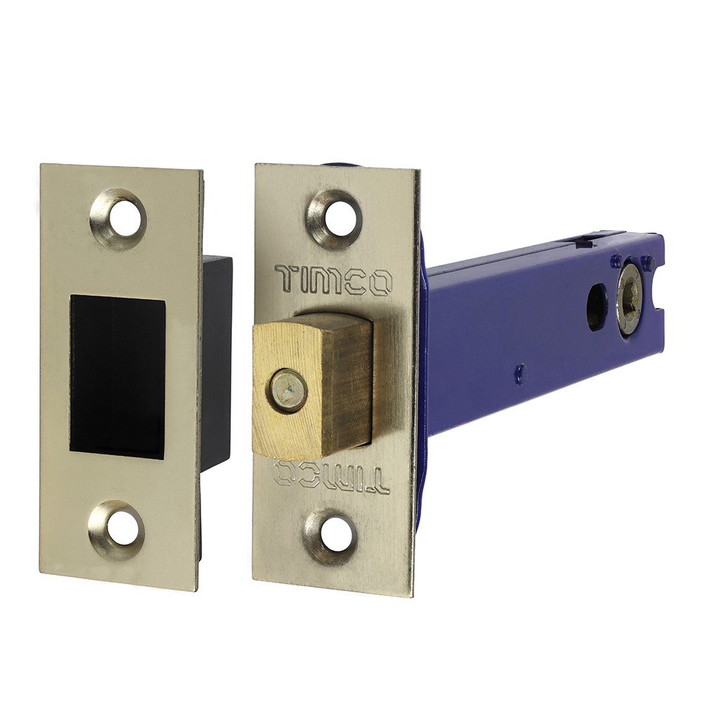 TIMCO Architectural Tubular Deadbolt - Electro Brass & Satin Nickel 129mm Case / 108mm Backset