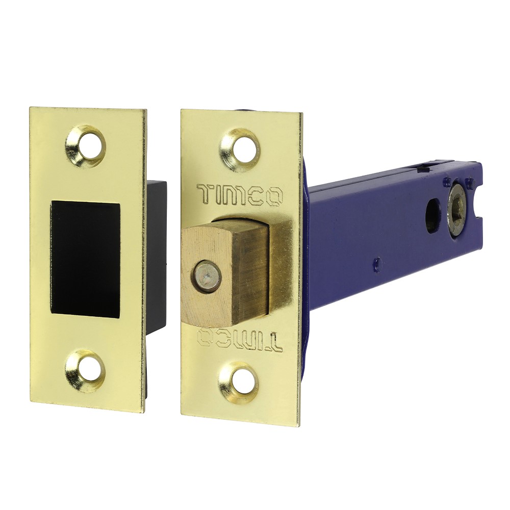 TIMCO Architectural Tubular Deadbolt - Electro Brass & Satin Nickel 129mm Case / 108mm Backset