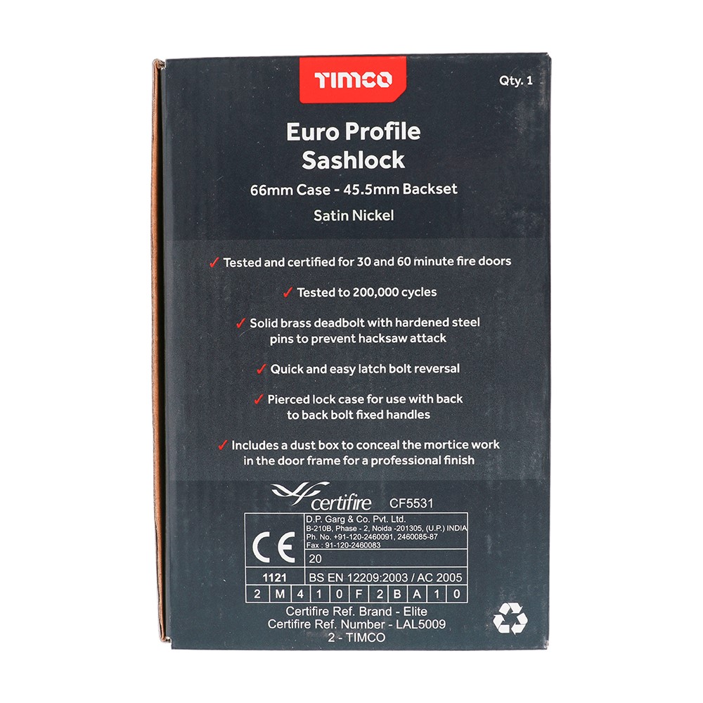 TIMCO Bathroom Lock - Satin Nickel 78mm
