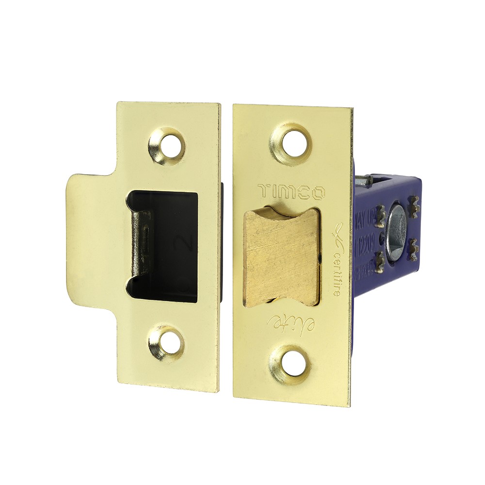 TIMCO Architectural Tubular Latch - Electro Brass & Satin Nickel 64mm Case / 45mm Backset