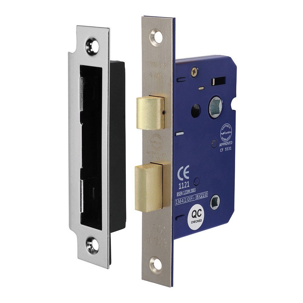 TIMCO Bathroom Lock - Satin Nickel 65mm