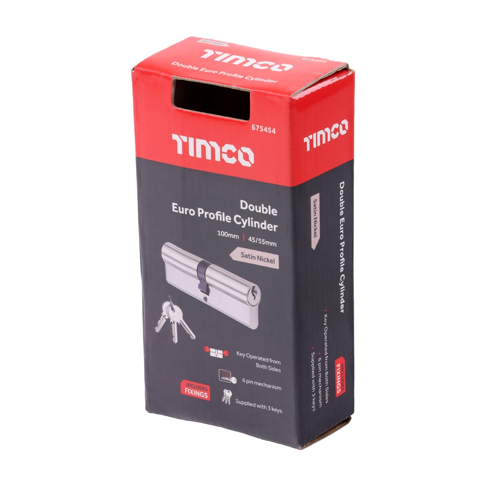 TIMCO Double Euro Cylinder SN - 100mm (45/55) (1)
