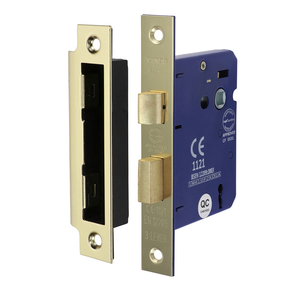 TIMCO 3 Lever Sashlock - Electro Brass 78mm Case / 58mm Backset