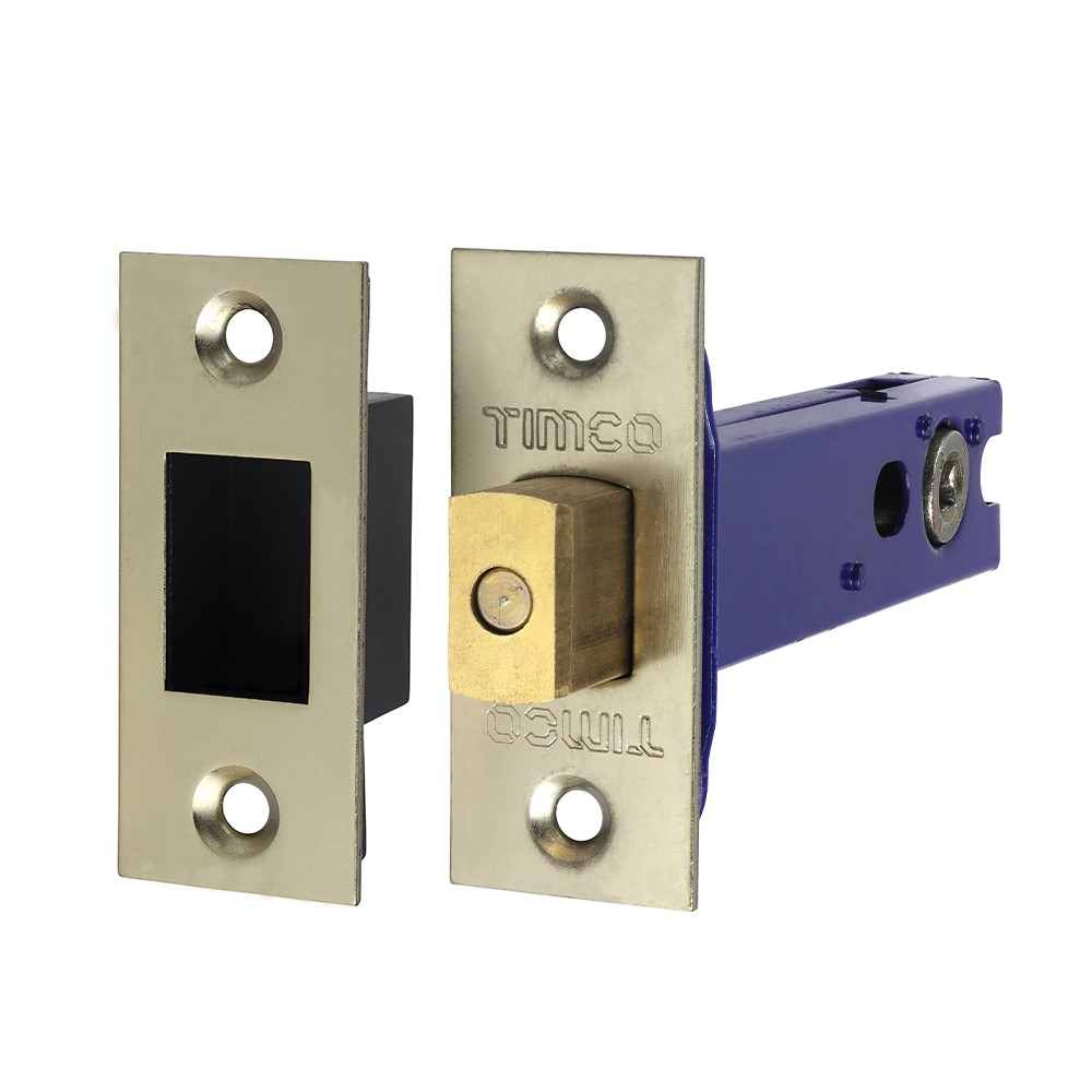 TIMCO Architectural Tubular Deadbolt - Electro Brass & Satin Nickel 103.5mm Case / 82.5mm Backset