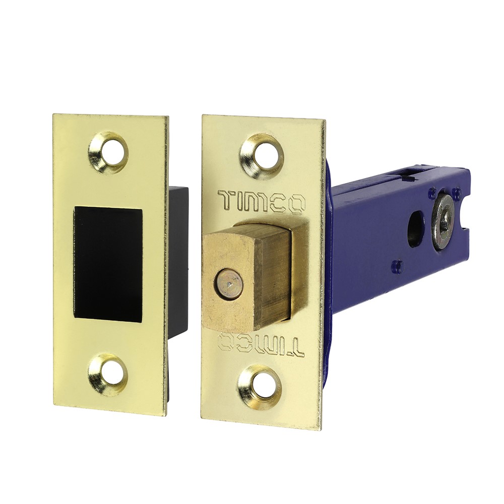 TIMCO Architectural Tubular Deadbolt - Electro Brass & Satin Nickel 103.5mm Case / 82.5mm Backset