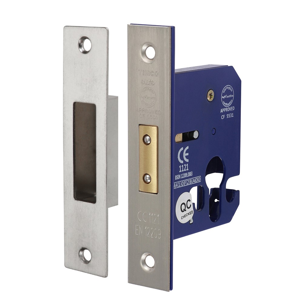 TIMCO Euro Deadlock - Satin Nickel 66mm Case / 45mm Backset