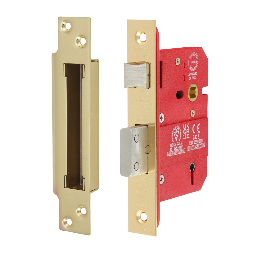 TIMCO 5 Lever BS CE Sashlock Electro Brass 78mm Case / 57mm Backset (1)