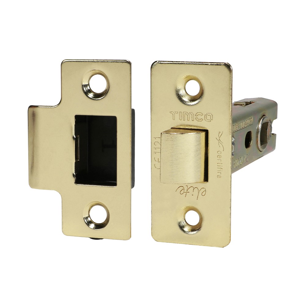 TIMCO Tubular Latch - Electro Brass 76mm Case / 57mm Backset