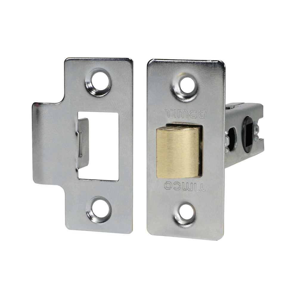 TIMCO Economy Tubular Latch - Nickel 79.5mm Case / 57.5mm Backset