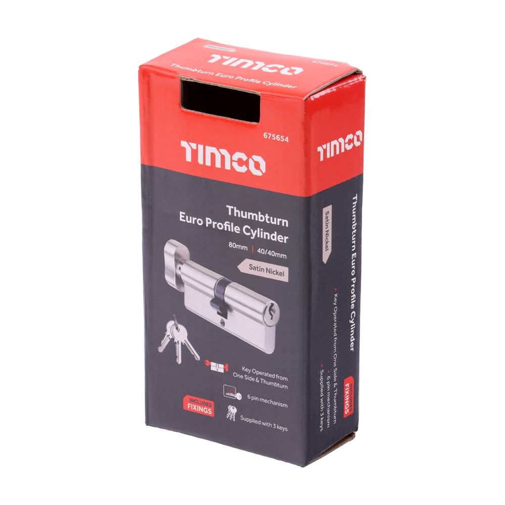 TIMCO Thumbturn Euro Cylinder SN - 80mm (40/40) (1)