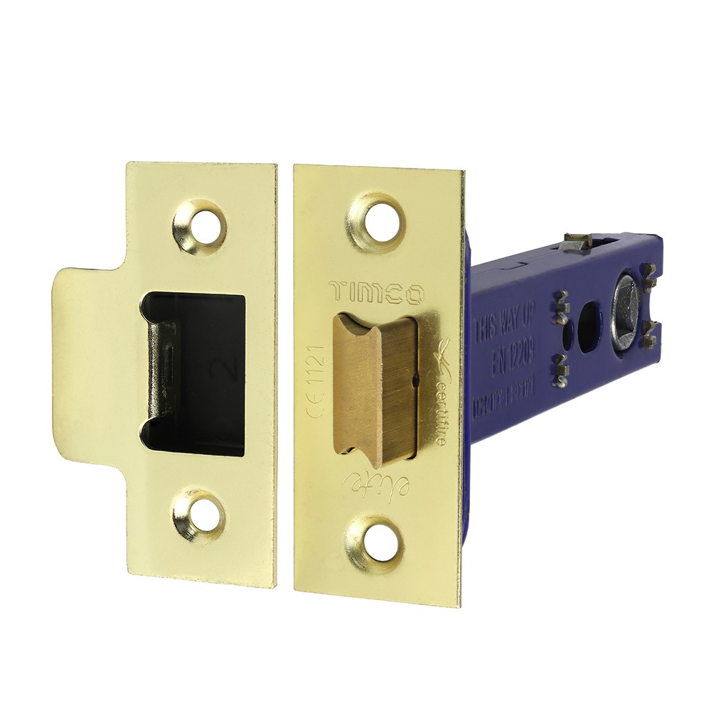 TIMCO Architectural Tubular Latch - Electro Brass & Satin Nickel 103mm Case / 82.5mm Backset