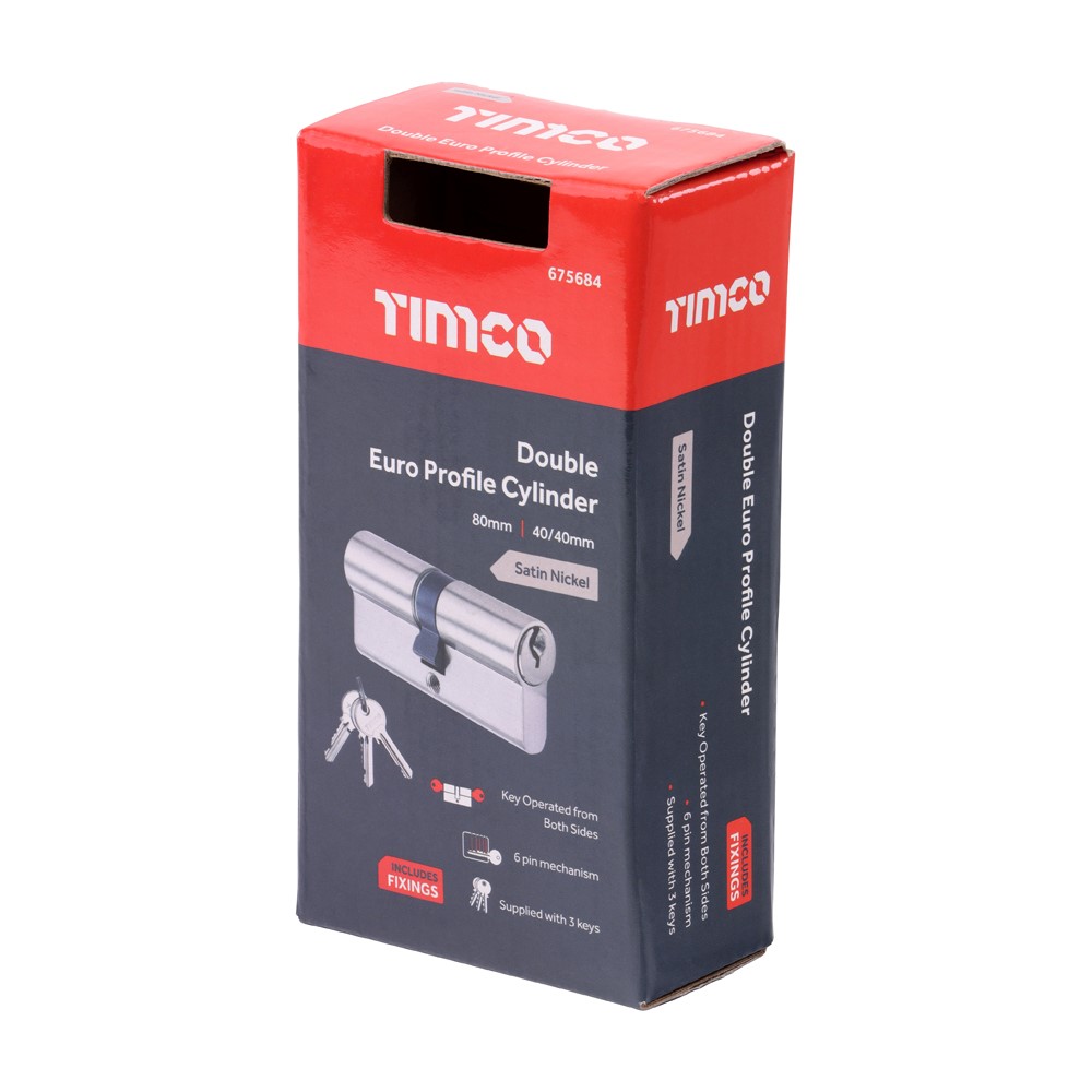 TIMCO Double Euro Cylinder SN - 80mm (40/40) (1)