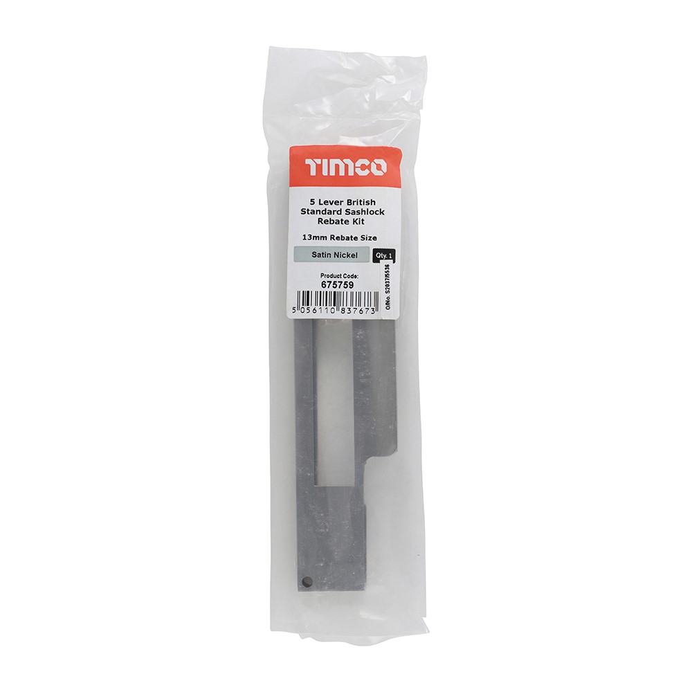 TIMCO 5 Lever British Standard Sashlock Rebate Kit - Satin Nickel 13mm