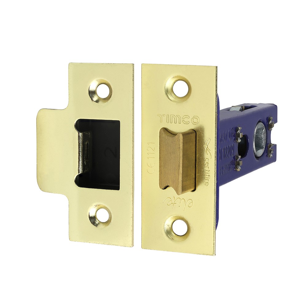 TIMCO Architectural Tubular Latch - Electro Brass & Satin Nickel 78mm Case / 57mm Backset