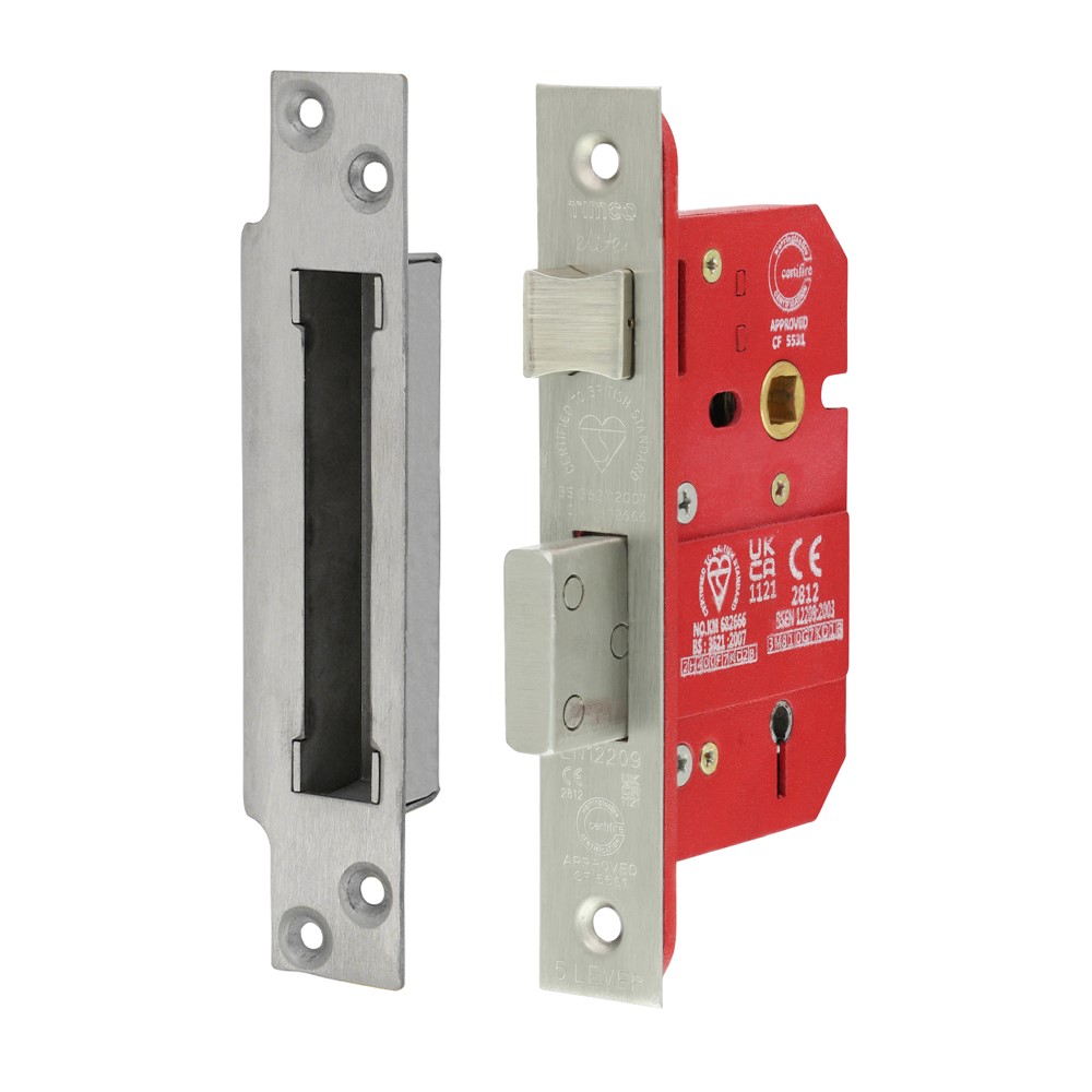 TIMCO 5 Lever BS CE Sashlock Satin Stainless Steel 66mm Case / 45mm Backset (1)